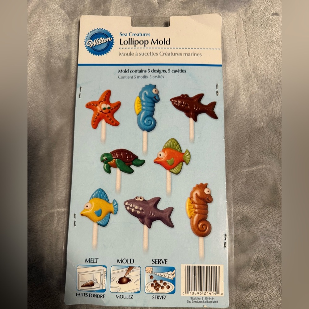Wilton Sea‎ Creatures Lollipop Mold 5 Designs